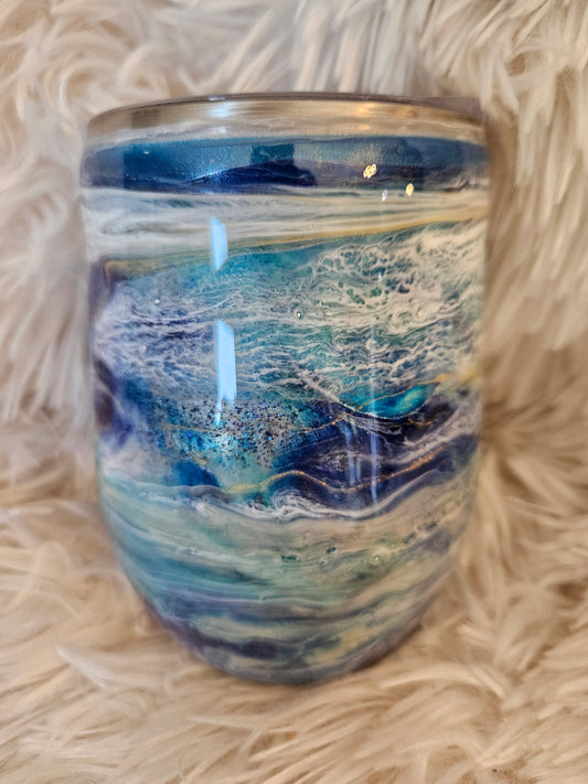 Ocean Waves with Gold Shimmer