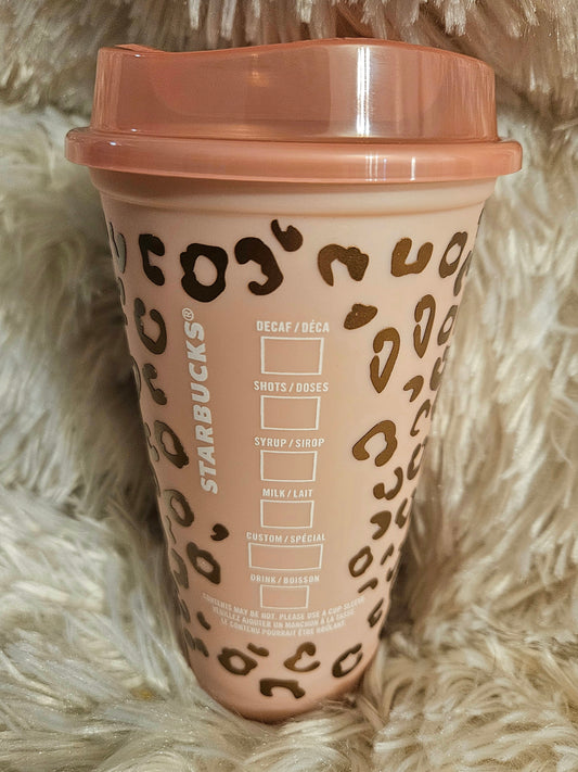 Rosey Cheetah Starbucks Coffee Tumbler