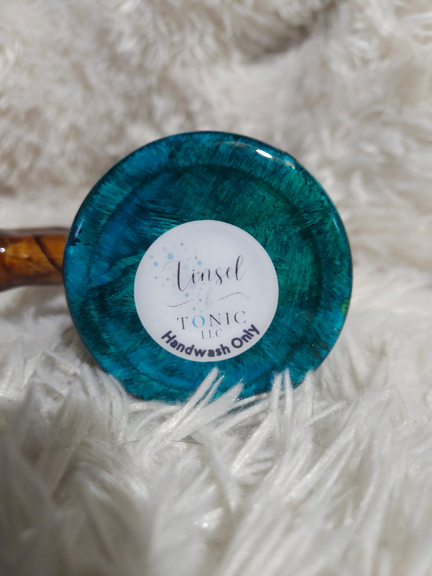 Teal Wood Grain 20 oz Paint Brush Handle