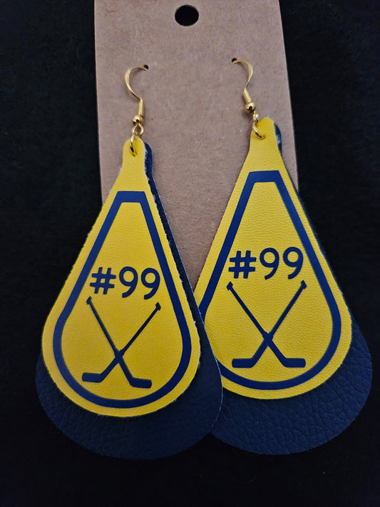 KMMO Matte Navy Blue and Yellow Earrings