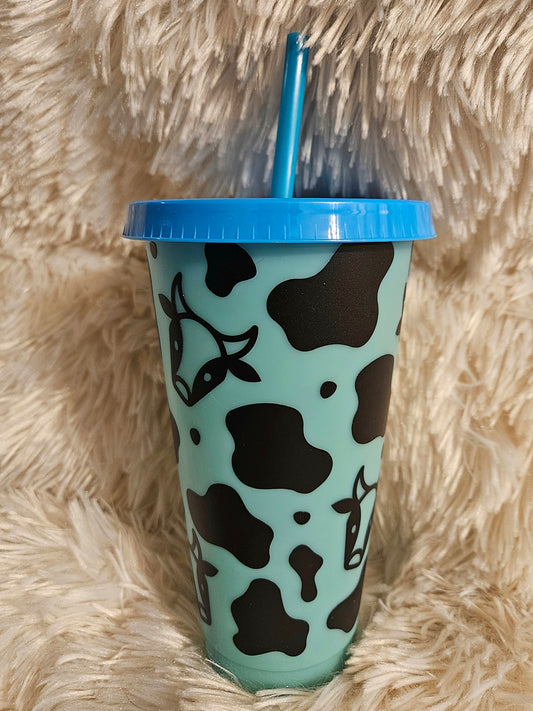 Cow Print With Heads, 24 oz