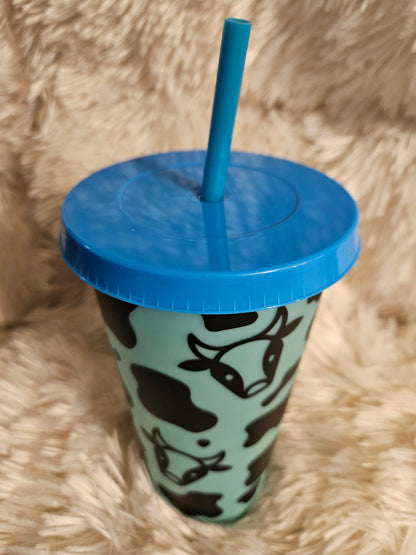 Cow Print With Heads, 24 oz