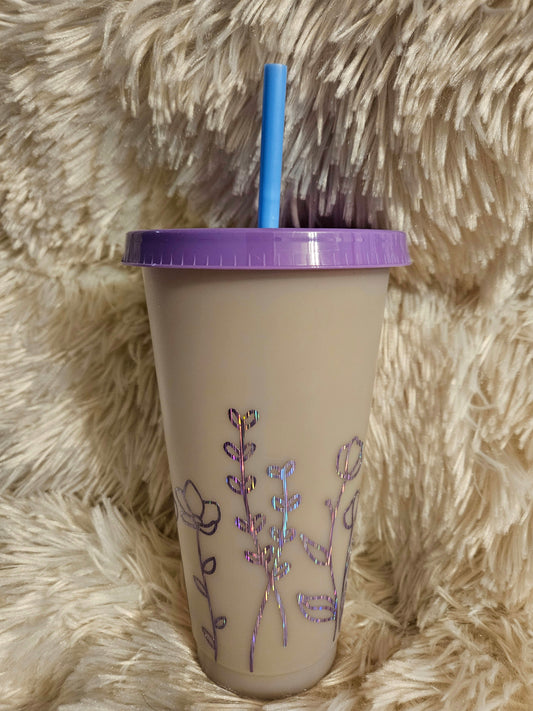 Spring Iridescent Flowers, 24 oz