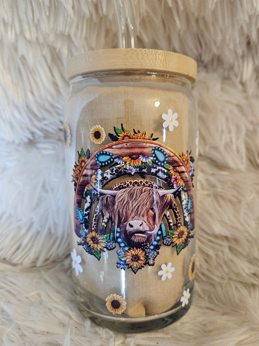 Boho Highland Cow, 16 oz