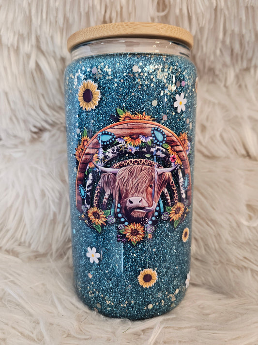 Boho Western Highland Cow, 16 oz