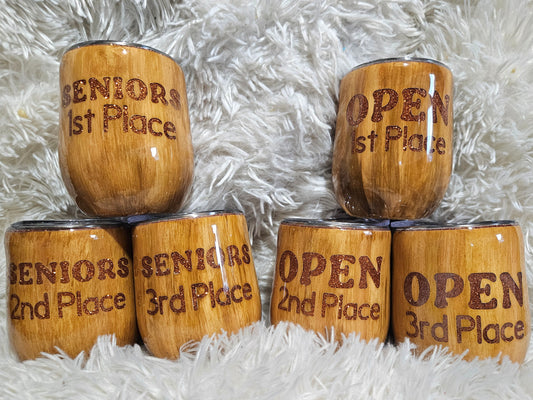 Custom Wood Grain Wine Glasses