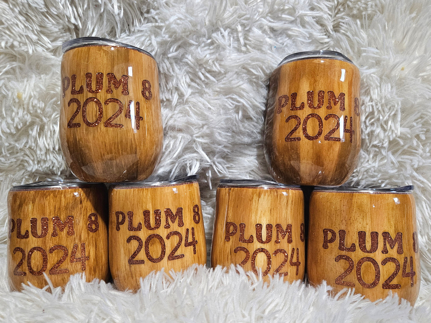 Custom Wood Grain Wine Glasses