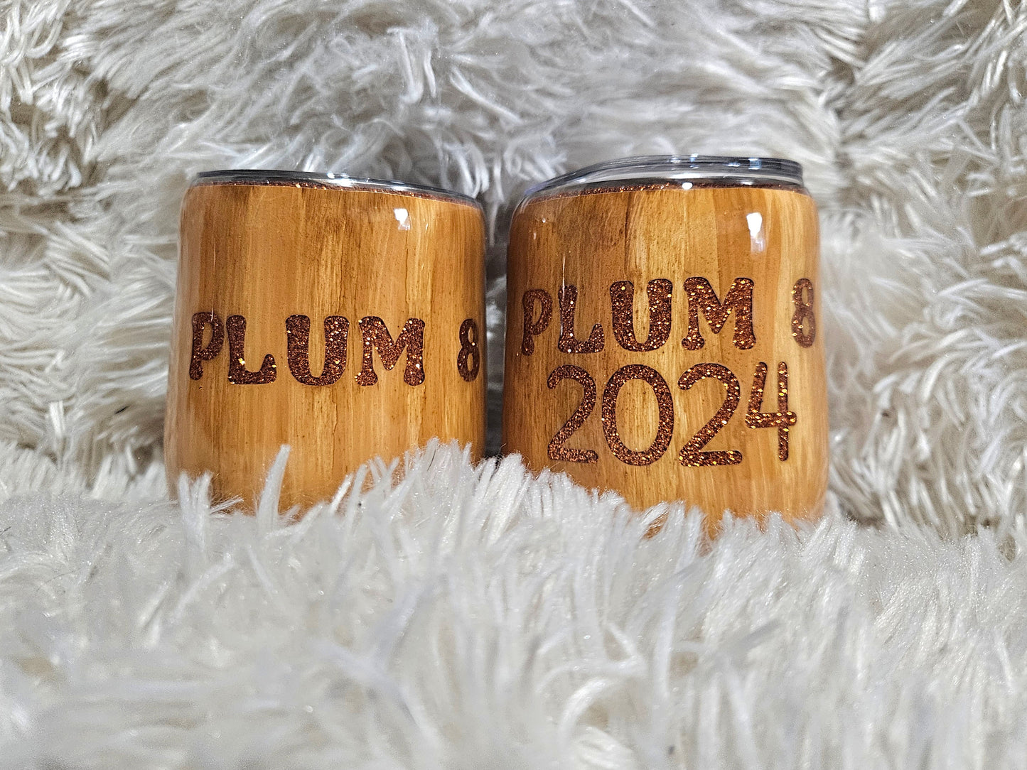 Custom Wood Grain Wine Glasses