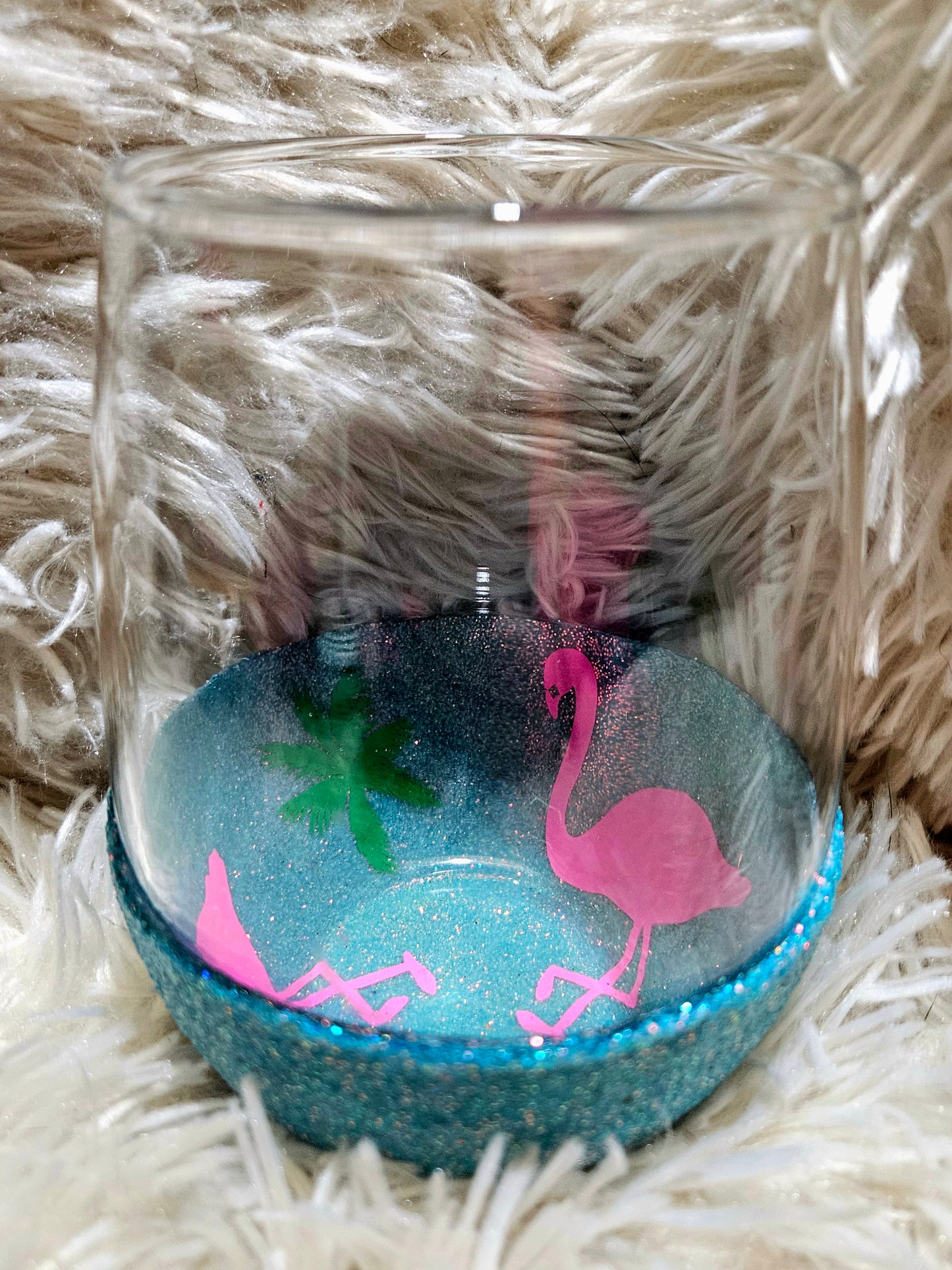 Flamingo Peek-a-boo Wine Glass