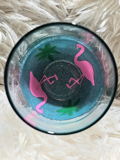 Flamingo Peek-a-boo Wine Glass