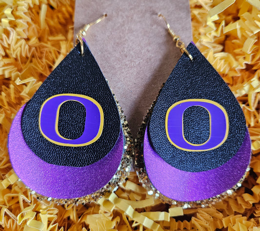 OCON Earrings - black, purple and gold