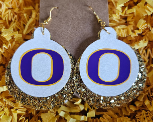 OCON Earrings - White and Gold Circles