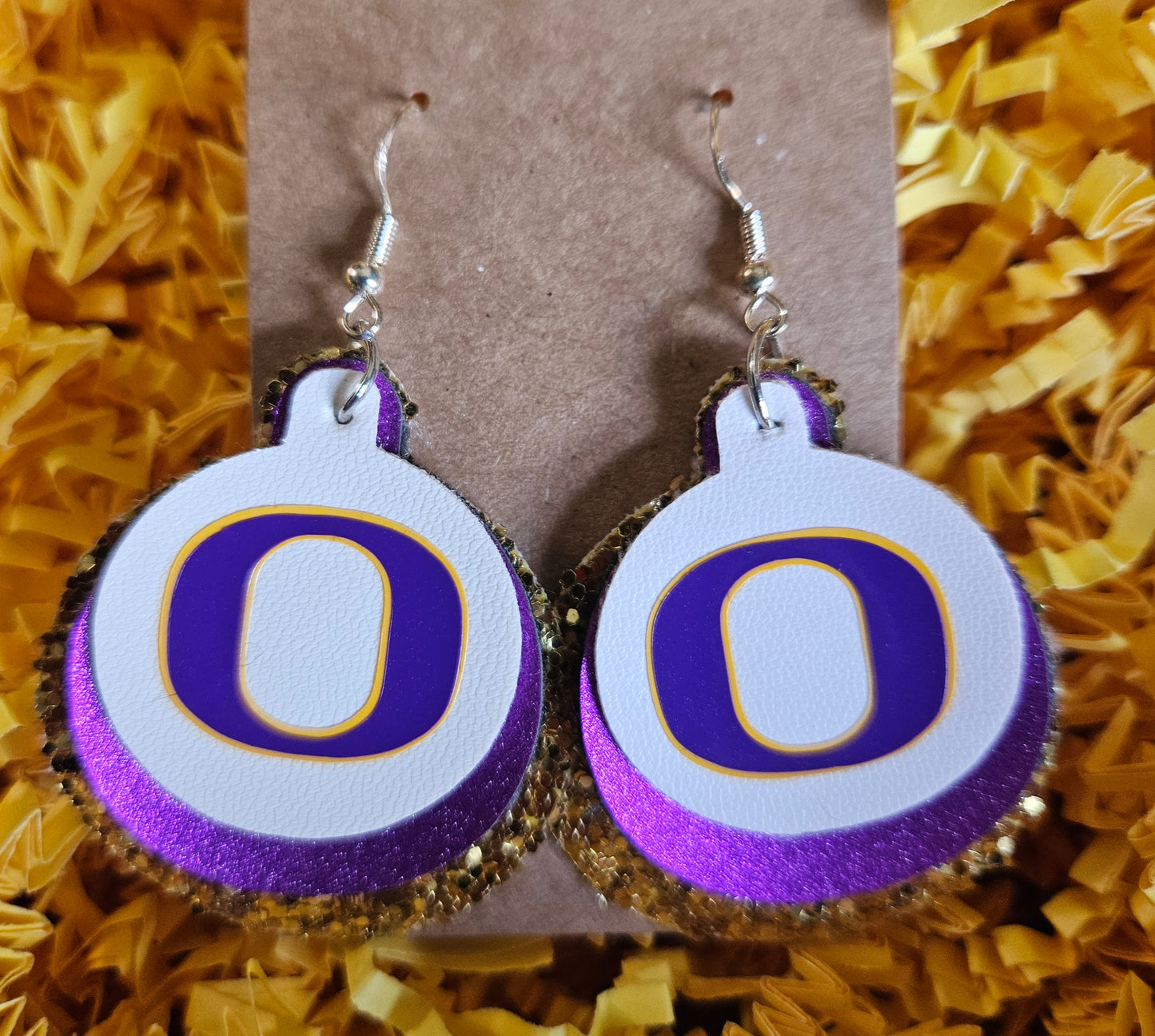 OCON Earrings - White, Purple and Gold Circles