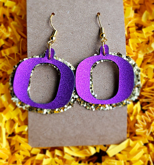 OCON Earrings - Purple and Gold O's