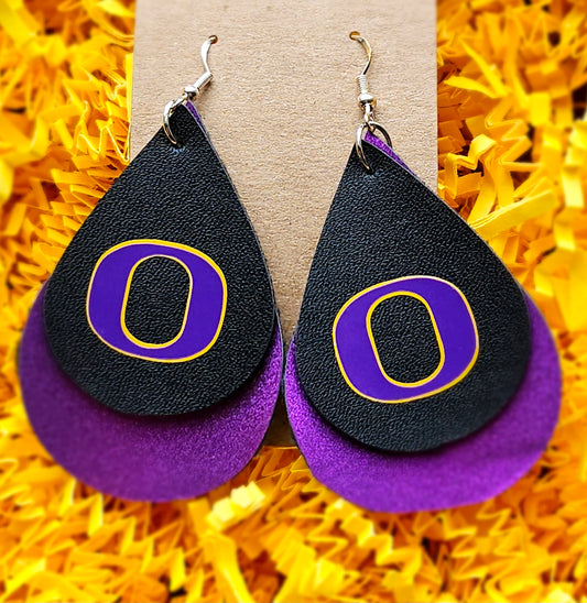 OCON Earrings - Black and Purple