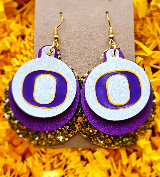 OCON Earrings - White, Purple and Gold