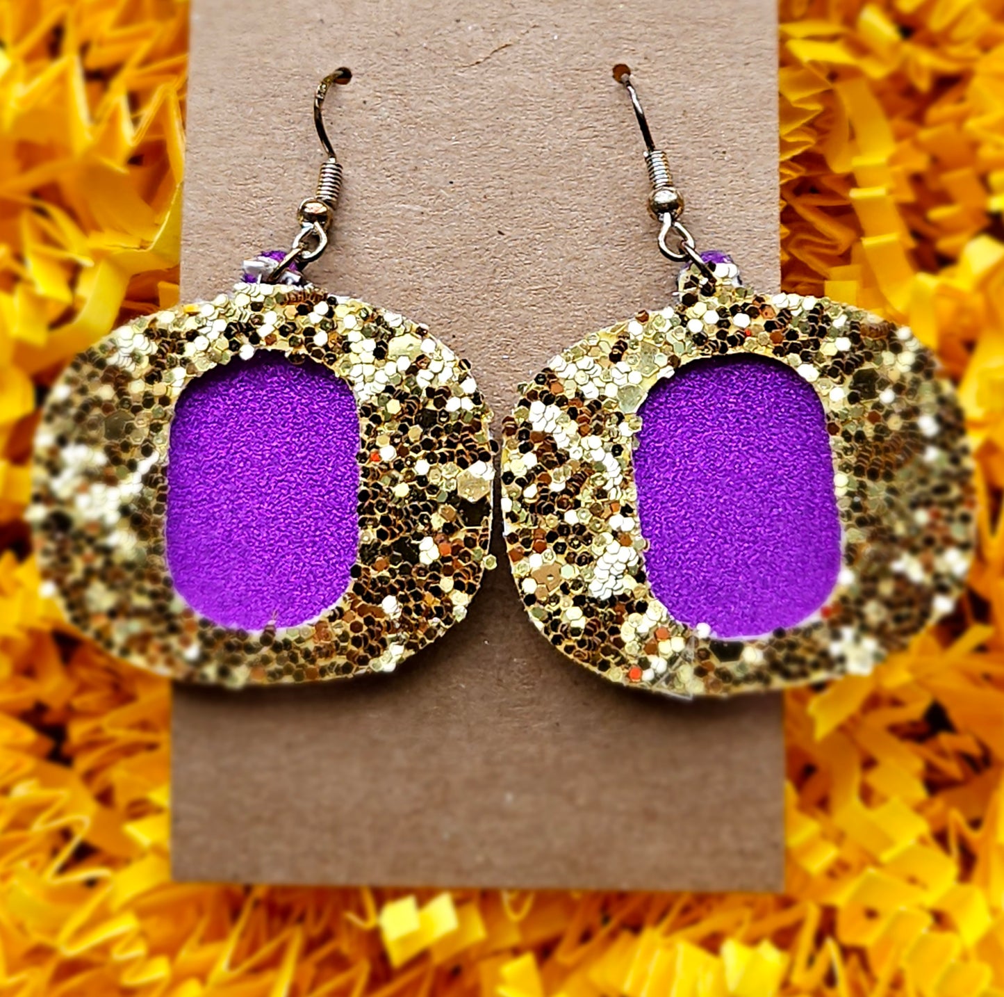 OCON Earrings - Gold O with Purple