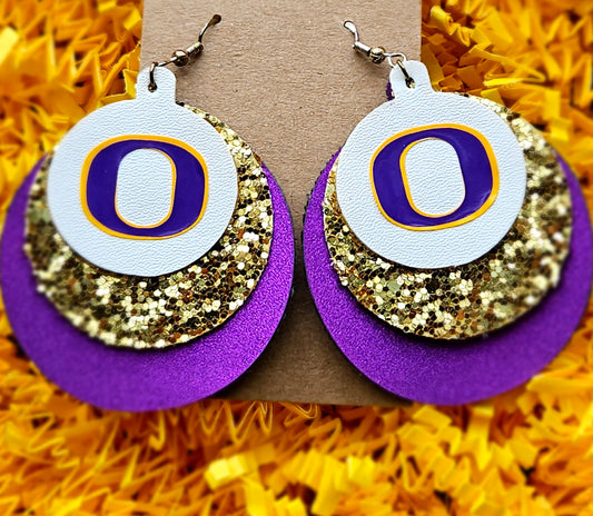 OCON Earrings - White, Purple and Gold Shimmer