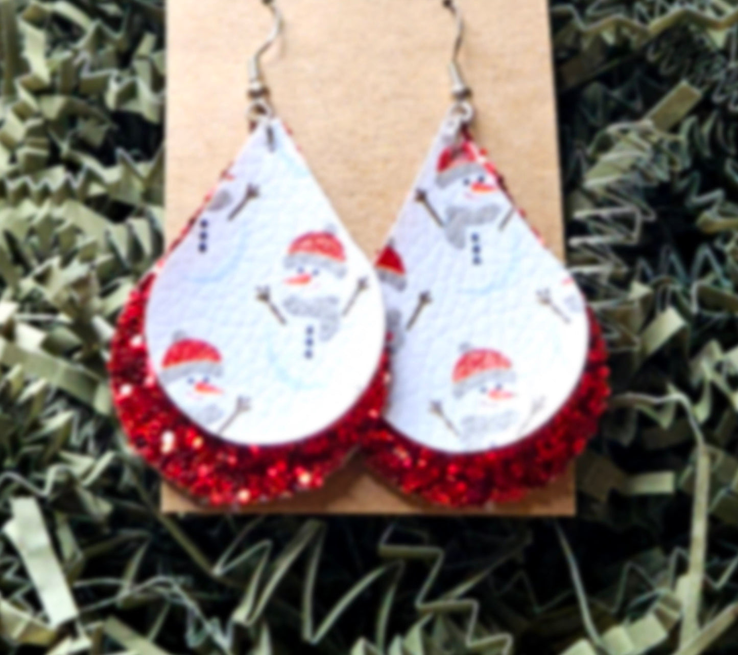 Snowman Glitter Earrings