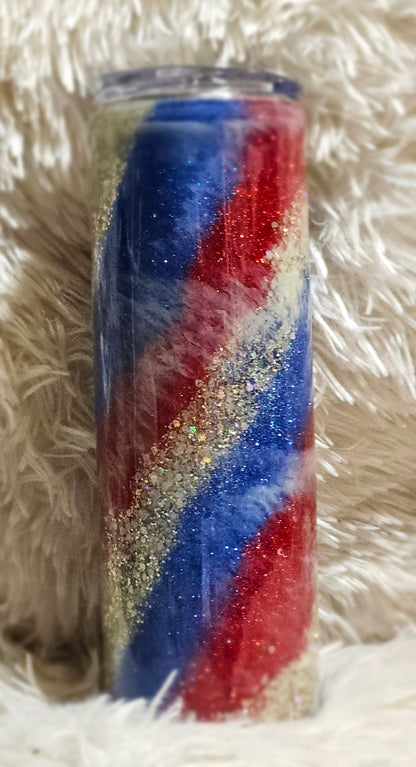 Five Os Red, White and Blue Glitter