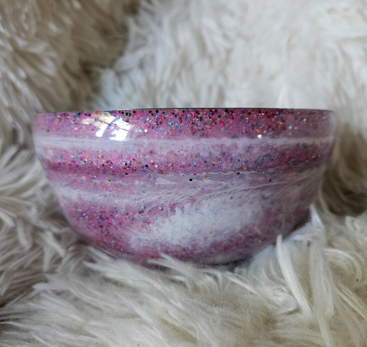 Pink and poppy serving bowl