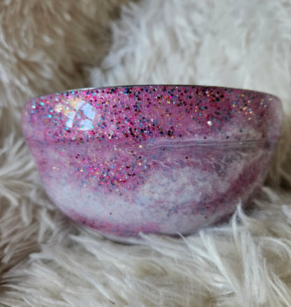 Pink and poppy serving bowl