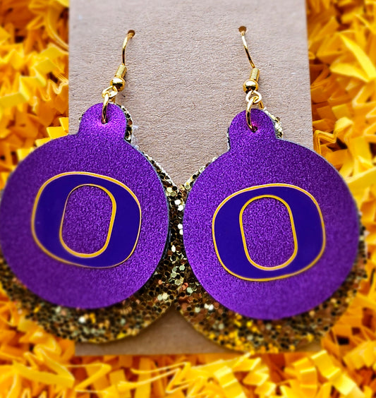 OCON Earrings - purple and gold circles